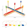 Kinder Holz Ringwurfspiel Maßangaben Basis 30,5 x 14 cm und Ringe 12 cm Durchmesser kinder holz ringwurfspiel